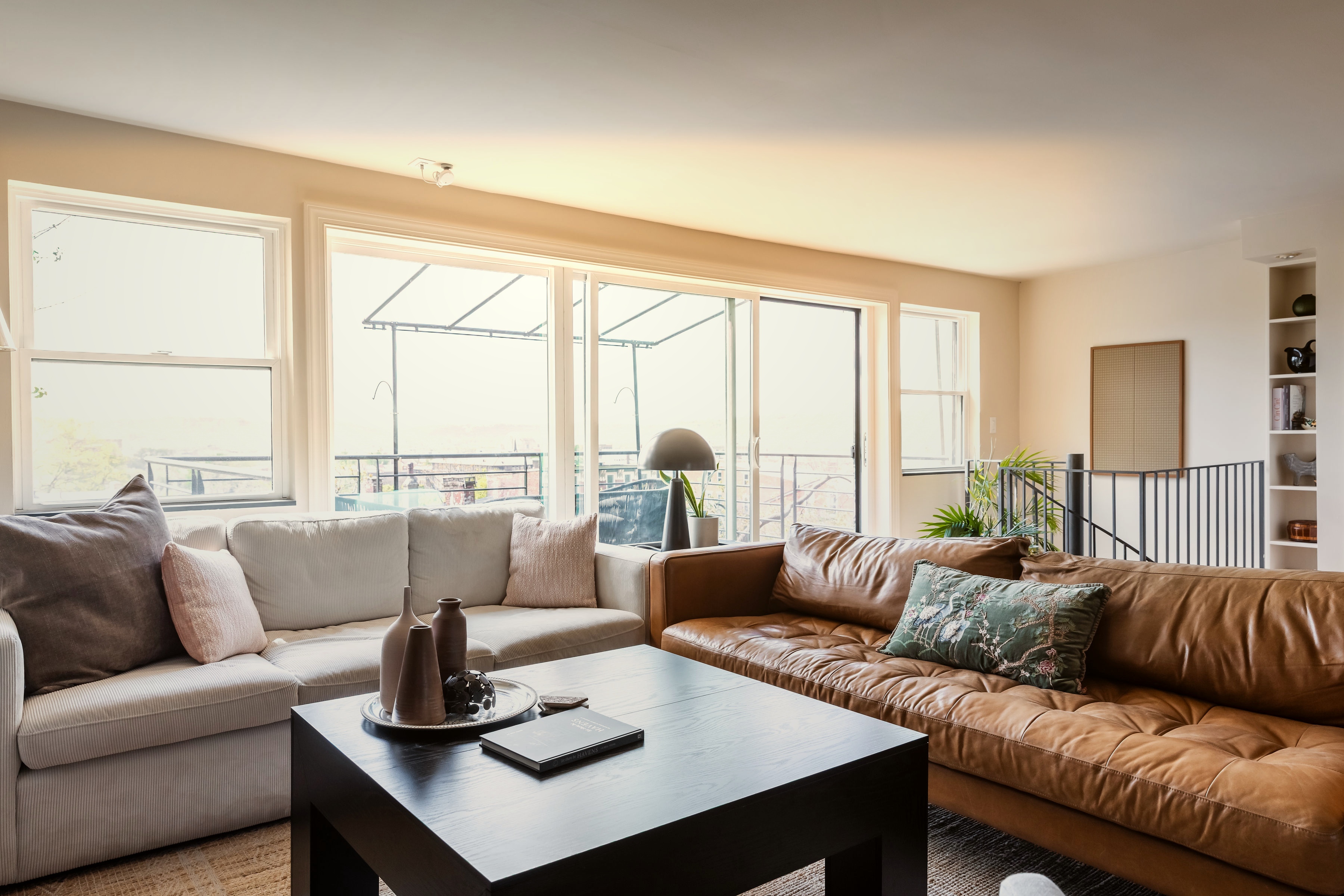 Living room with skyline view